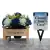 Grave Pot Artificial Flowers Bench Blue + Dad/Grandad/Husband/Brother/Son Card