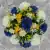 Grave Pot Artificial Flowers Bench Blue + Dad/Grandad/Husband/Brother/Son Card