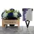 Grave Pot Artificial Flowers Bench Blue + Dad/Grandad/Husband/Brother/Son Card