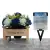 Grave Pot Artificial Flowers Bench Blue + Dad/Grandad/Husband/Brother/Son Card