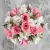 Grave Pot Artificial Silk Flowers Pink Roses/Rosebud & White Open Roses Memorial