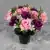 Grave Pot Artificial Silk Flowers Pink and Purple Open Roses Memorial Crem