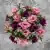 Grave Pot Artificial Silk Flowers Pink and Purple Open Roses Memorial Crem