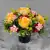 Grave Pot Artificial Silk Flowers Yellow Roses Pink Mini Roses Memorial Crem
