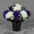 Artificial Grave Pot Silk Flowers Purple & Honeydew Carnations Tribute Crem