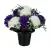 Artificial Grave Pot Silk Flowers Purple & Honeydew Carnations Tribute Crem