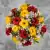 Grave Pot Artificial Silk Flowers Red and Yellow Open Roses Memorial Crem