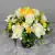 Artificial Grave Pot Flowers Yellow & Cream Roses/Rosebud/Mini-Roses Memorial