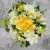 Artificial Grave Pot Flowers Yellow & Cream Roses/Rosebud/Mini-Roses Memorial