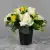 Artificial Grave Pot Flowers Yellow & Cream Roses/Rosebud/Mini-Roses Memorial