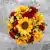 Artificial Grave Pot Flowers Yellow Sunflowers and Red Carnations Memorial Crem