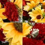 Artificial Grave Pot Yellow Sunflowers and Red Carnations Memorial Thumbnail