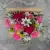 White Dahlia/Pink Carnation Artificial Grave Pot in Wooden Memorial Bench