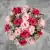 Grave Pot Artificial Silk Flowers Pink and Light Pink Open Roses Memorial Crem