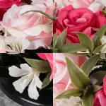 Grave Pot Artificial Pink and Light Pink Open Roses Memorial Thumbnail