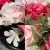 Grave Pot Artificial Silk Flowers Pink and Light Pink Open Roses Memorial Crem