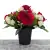 Grave Pot Artificial Silk Flowers Red Roses Cream Mini Carnations Memorial Crem