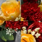 Artificial Grave Pot Yellow Roses and Red Carnations Memorial Thumbnail