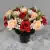 Grave Pot Artificial Silk Flowers Red and Peach Open Roses Memorial Crem