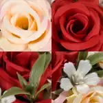 Grave Pot Artificial Red and Peach Open Roses Memorial Thumbnail