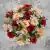 Grave Pot Artificial Silk Flowers Red and Peach Open Roses Memorial Crem