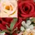 Grave Pot Artificial Silk Flowers Red and Peach Open Roses Memorial Crem