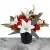 Grave Pot Artificial Silk Flowers Red Mini Carnations & White Lilies Arrangement