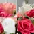 Artificial Grave Pot Flowers Hot Pink Open Roses White Rosebud and Pink Roses