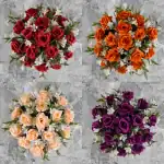 Grave Pot Artificial 16 Head Open Roses & Weather-Resistant Plastic Gyp/Greenery Thumbnail