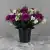 Grave Pot Artificial 16 Head Open Roses & Weather-Resistant Plastic Gyp/Greenery