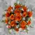 Grave Pot Artificial 16 Head Open Roses & Weather-Resistant Plastic Gyp/Greenery