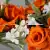 Grave Pot Artificial 16 Head Open Roses & Weather-Resistant Plastic Gyp/Greenery