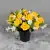 Grave Pot Artificial 16 Head Open Roses & Weather-Resistant Plastic Gyp/Greenery