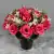 Grave Pot Artificial 16 Head Open Roses & Weather-Resistant Plastic Gyp/Greenery