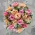 Grave Pot Artificial Silk Flowers Pink and Peach Open Roses Memorial Crem