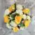 Grave Pot Artificial Silk Flowers Yellow Roses Cream Carnations Memorial Crem