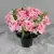 Grave Pot Artificial Silk Flowers Pink Open Roses with Peach Tips Memorial Crem
