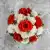 Grave Pot Artificial Flowers Xmas Red Glittery Roses & Ivory (White) Carnations