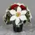Grave Pot Artificial Flowers Xmas Ivory Poinsettias/Red Carnations & Small Cones