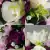Grave Pot Artificial Silk Flowers Ivory Rosebud & Various Rose Cemetery Memorial