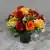 Artificial Grave Pot Flowers Autumn Red Rosebud Orange Open Roses & Yellow Roses