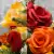 Artificial Grave Pot Flowers Autumn Red Rosebud Orange Open Roses & Yellow Roses