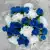 Artificial Grave Pot Flowers Blue Roses and White Carnations Square Football