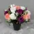 Artificial Grave Pot Flowers Purple Open Roses White Rosebud and Pink Roses