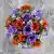 Grave Pot Artificial Silk Flowers Purple Roses/Rosebud Orange Open Roses Crem