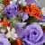 Grave Pot Artificial Silk Flowers Purple Roses/Rosebud Orange Open Roses Crem