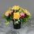 Grave Pot Artificial Silk Flowers Yellow Roses Pink Mini Roses Memorial Crem