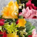 Grave Pot Artificial Yellow Roses Pink Mini Roses Memorial Thumbnail