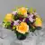 Grave Pot Artificial Silk Flowers Yellow Roses Mauve Mini Roses Memorial Crem