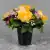 Grave Pot Artificial Silk Flowers Yellow Roses Mauve Mini Roses Memorial Crem